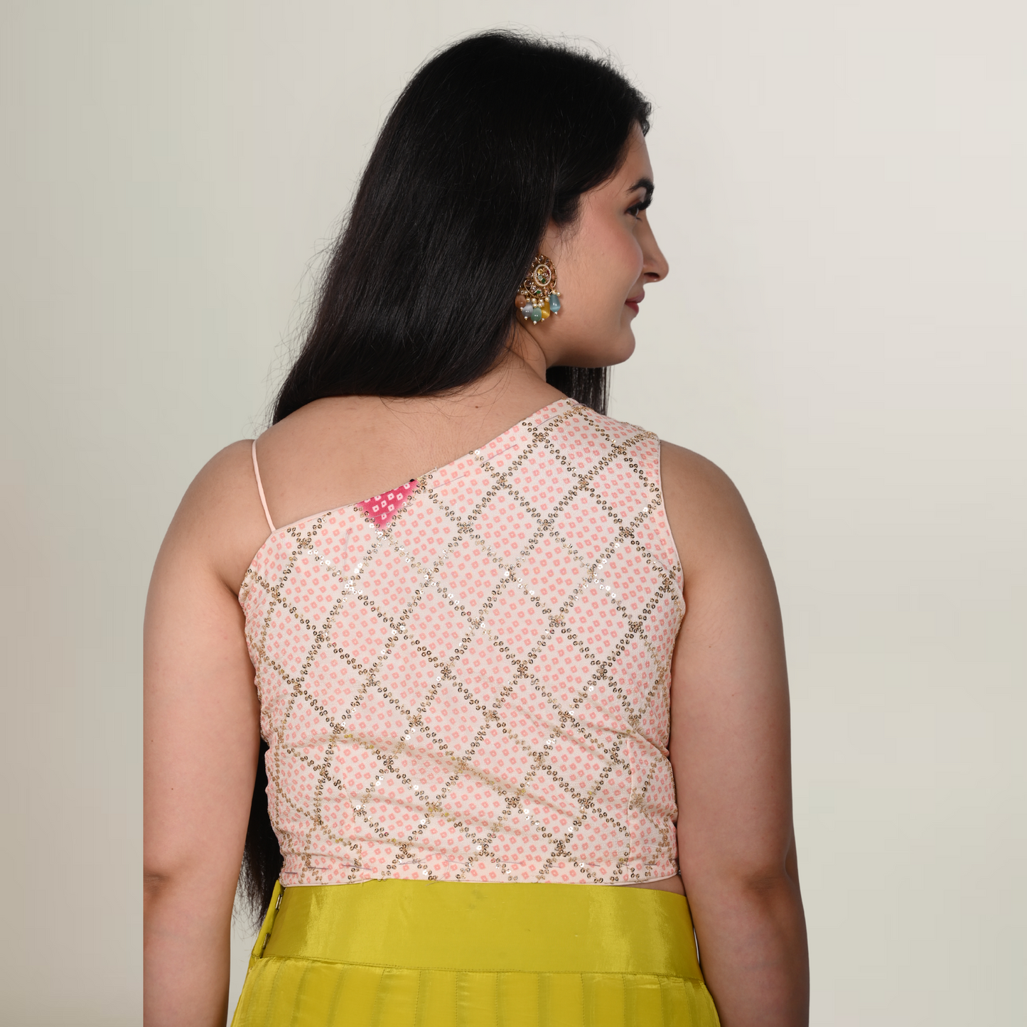 Chunri Print Crop Top and Skirt