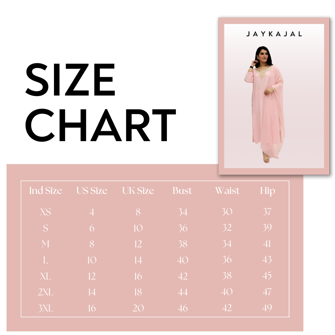 Pastel Pink viscose crepe kurta palazzo dupatta set (stitched)
