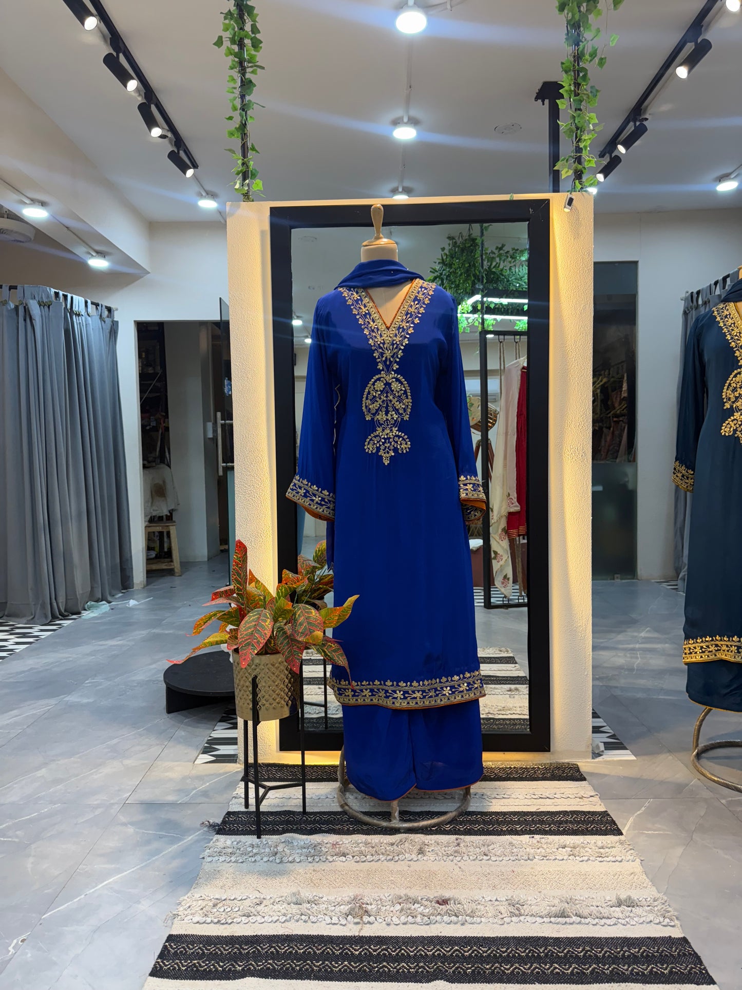 Viscose Crepe gota work plazo pheran set 3pcs