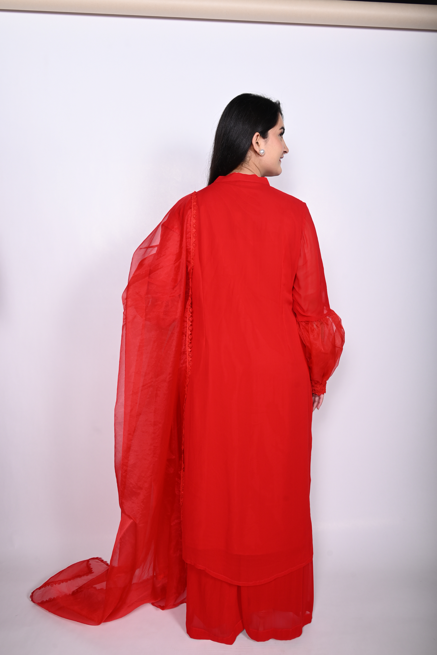 RED GEORGETTE KURTA