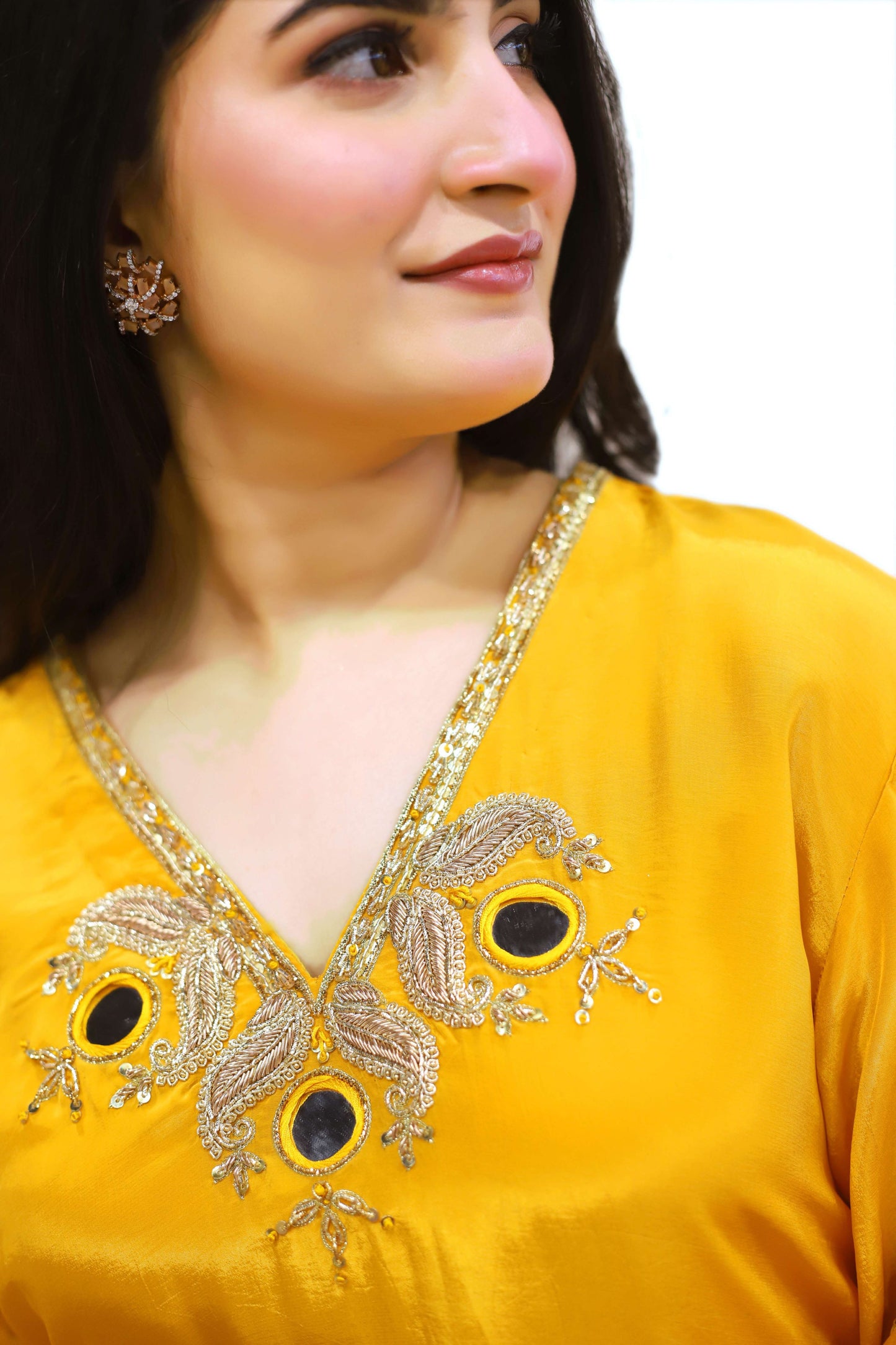 Viscose crepe handwork kurta set 3pcs