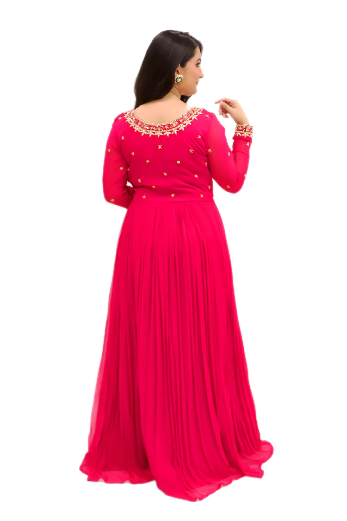 Georgette Floor Length Gown With Dupatta