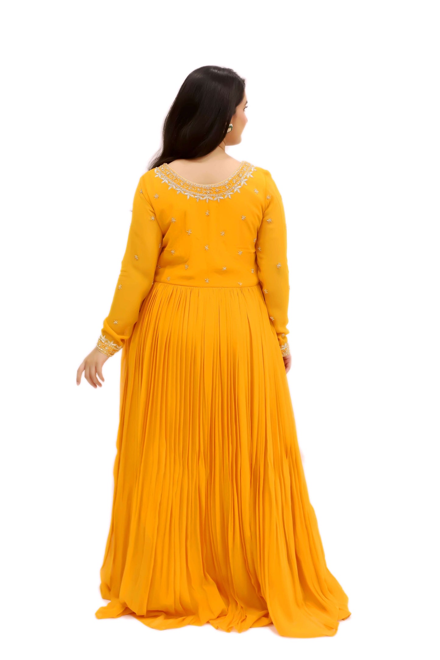 Georgette Floor Length Gown With Dupatta