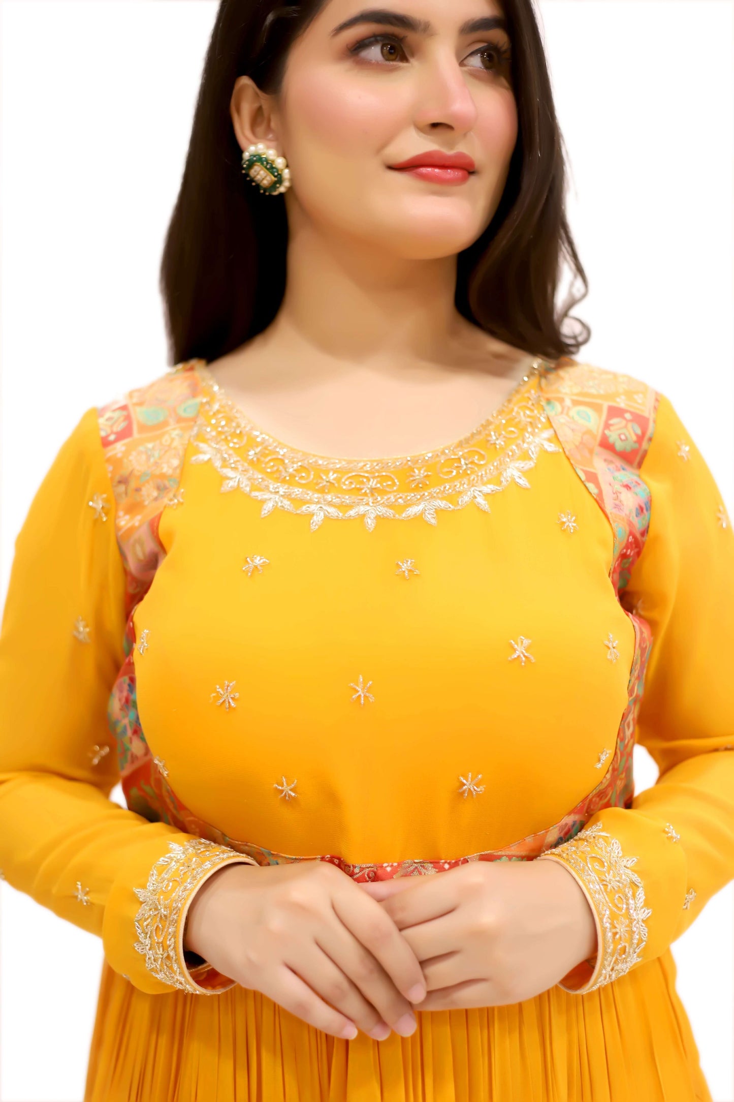 Georgette Floor Length Gown With Dupatta