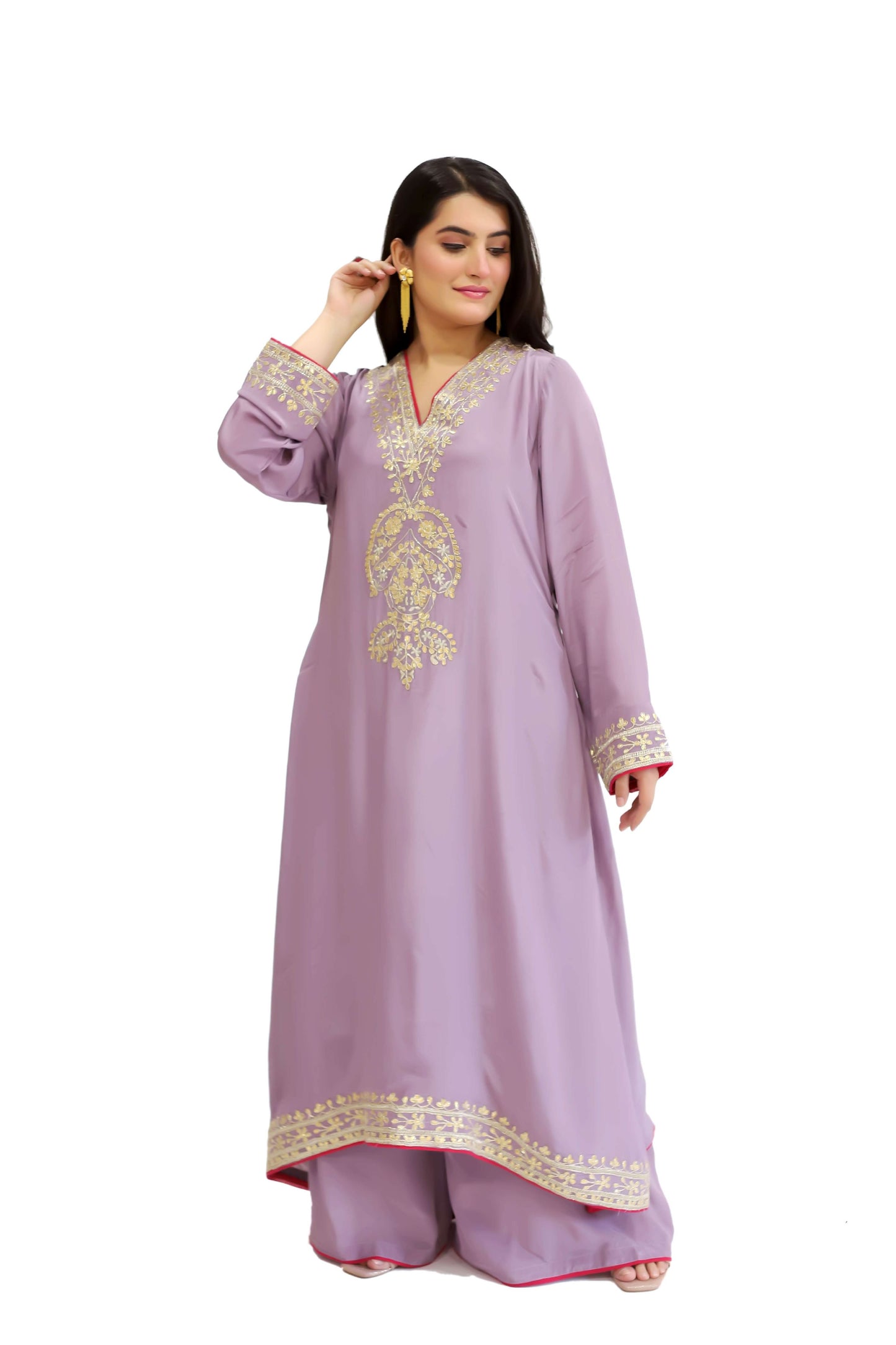 Viscose Crepe gota work plazo pheran set 3pcs