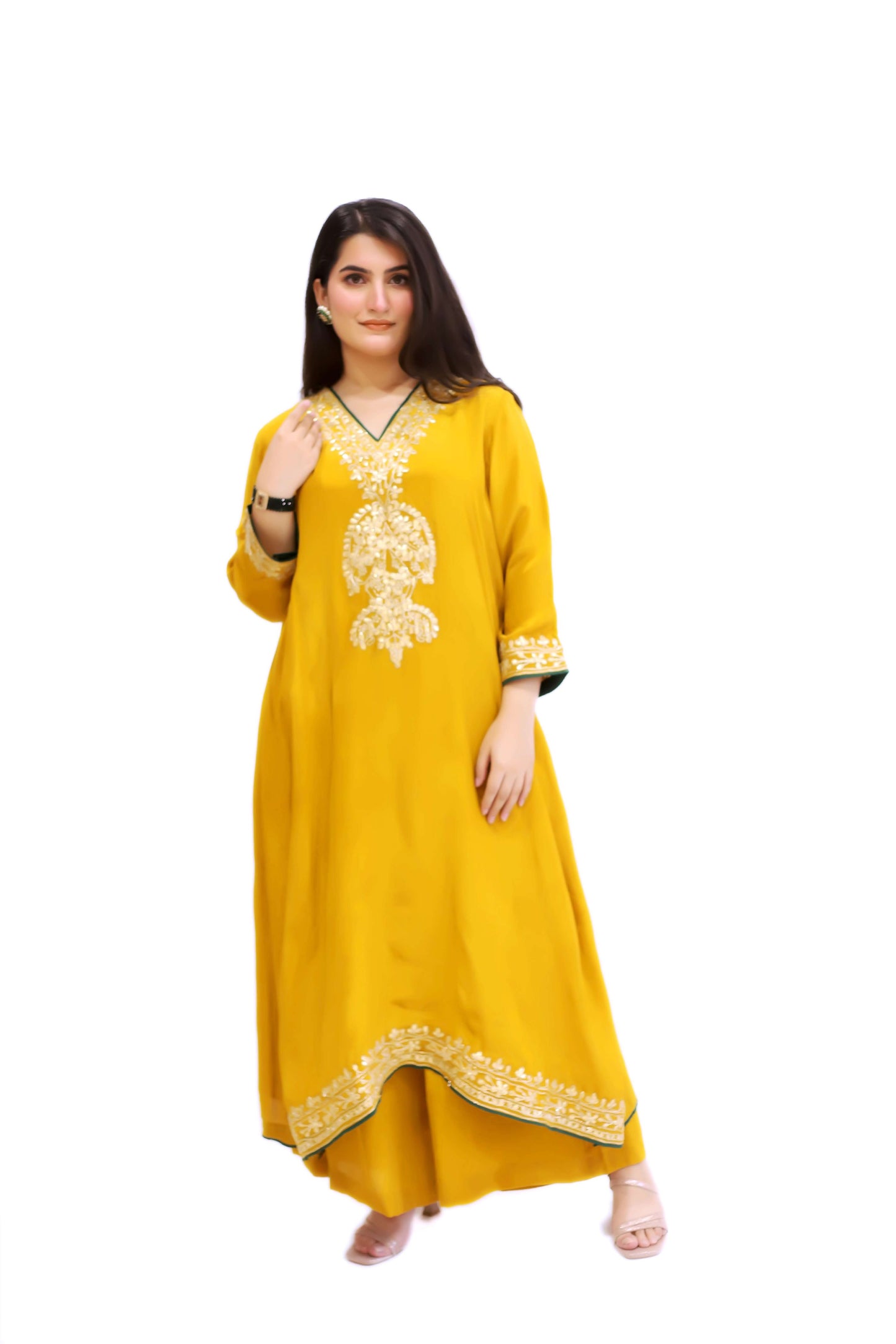 Viscose Crepe gota work plazo pheran set 3pcs