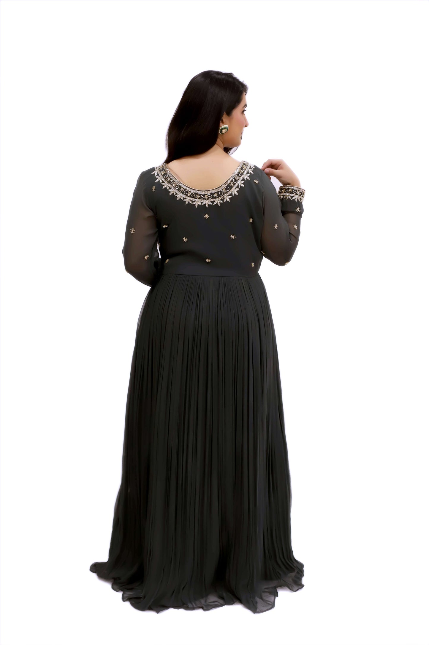 Georgette Floor Length Gown With Dupatta
