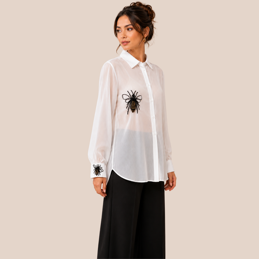 Black Bug Sheer Shirt