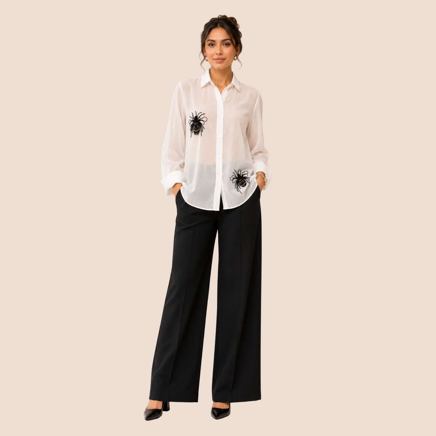 Black Bug Sheer Shirt