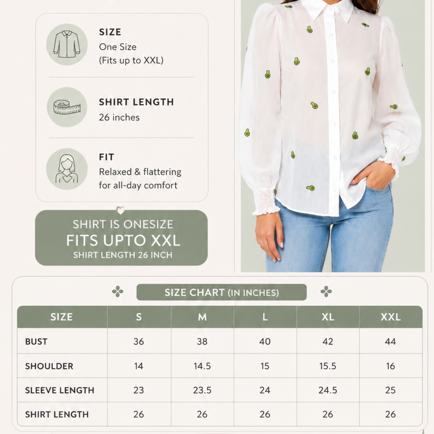 Avocado Sheer Shirt