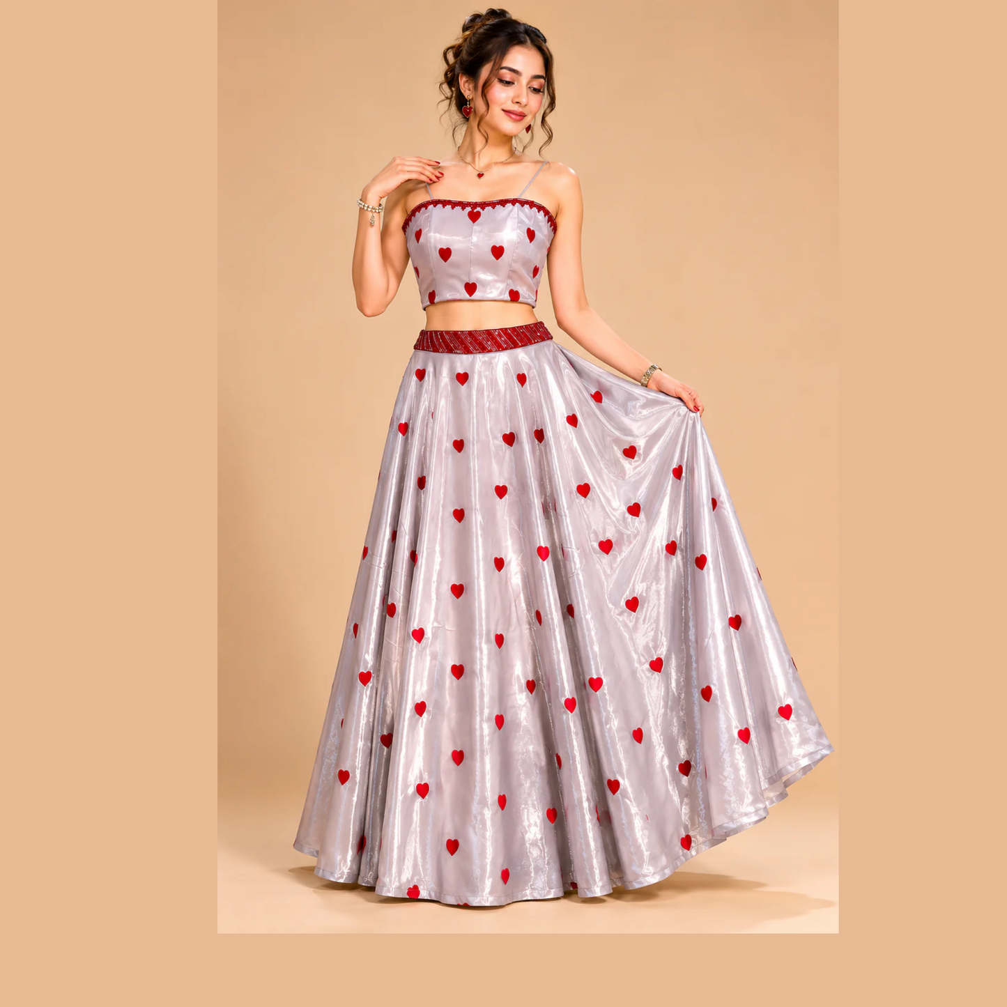 Heart crop and skirt