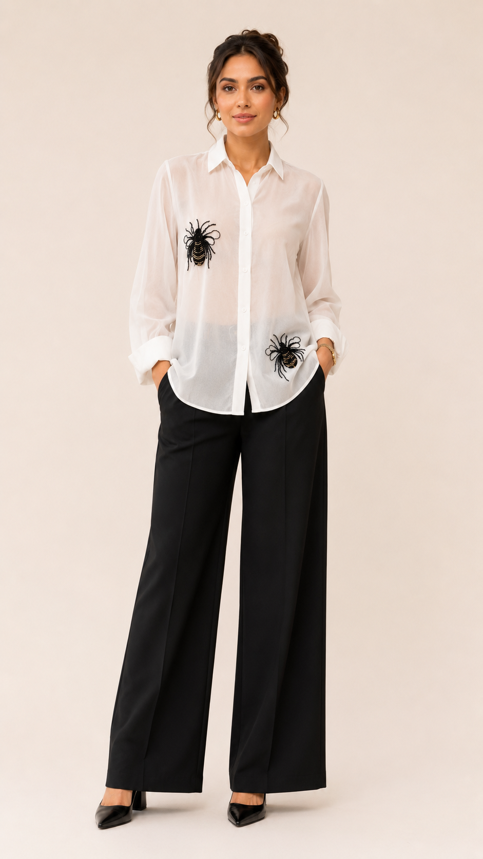 Black Bug Sheer Shirt