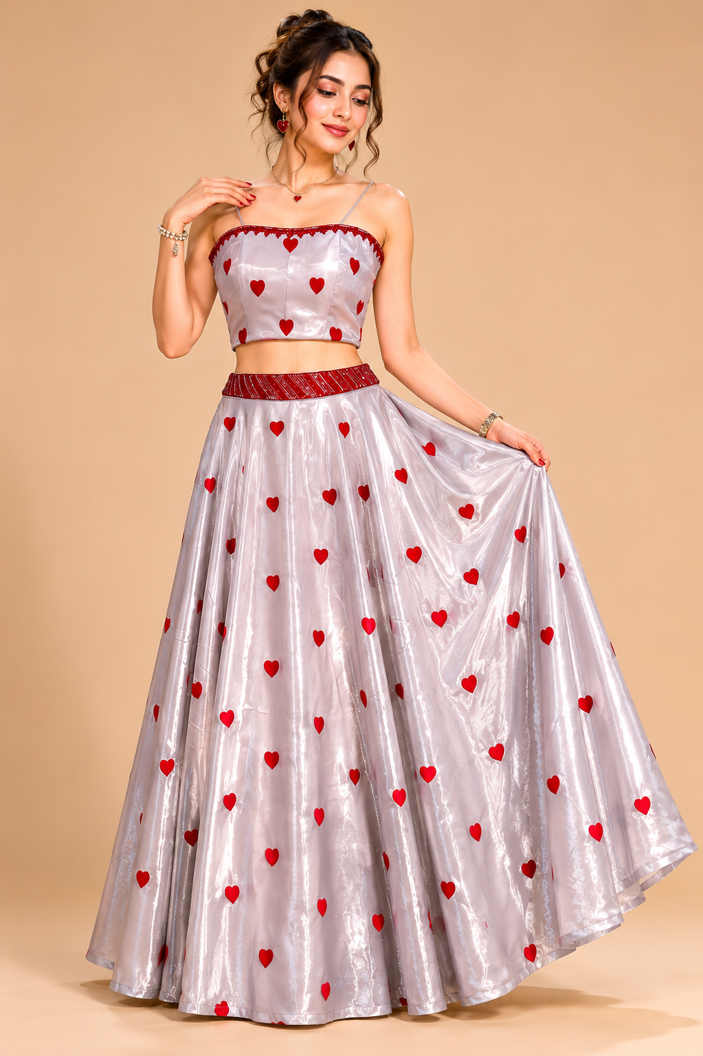 Heart crop and skirt