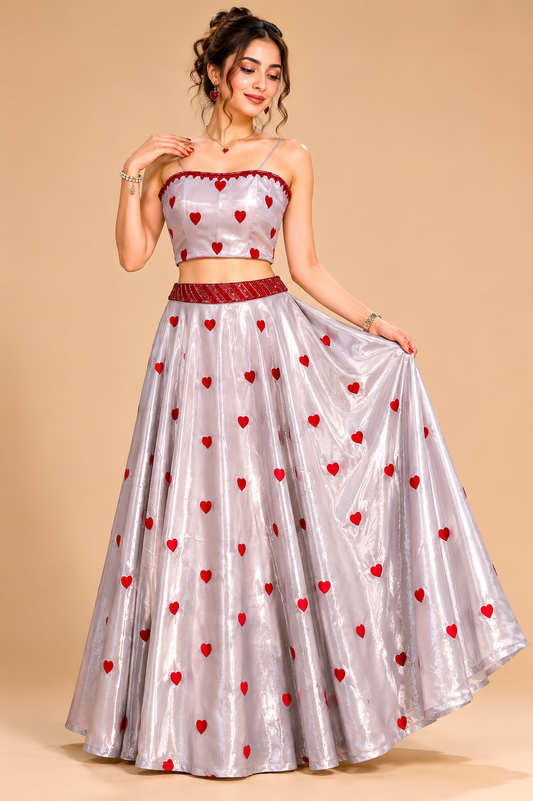 Heart crop and skirt