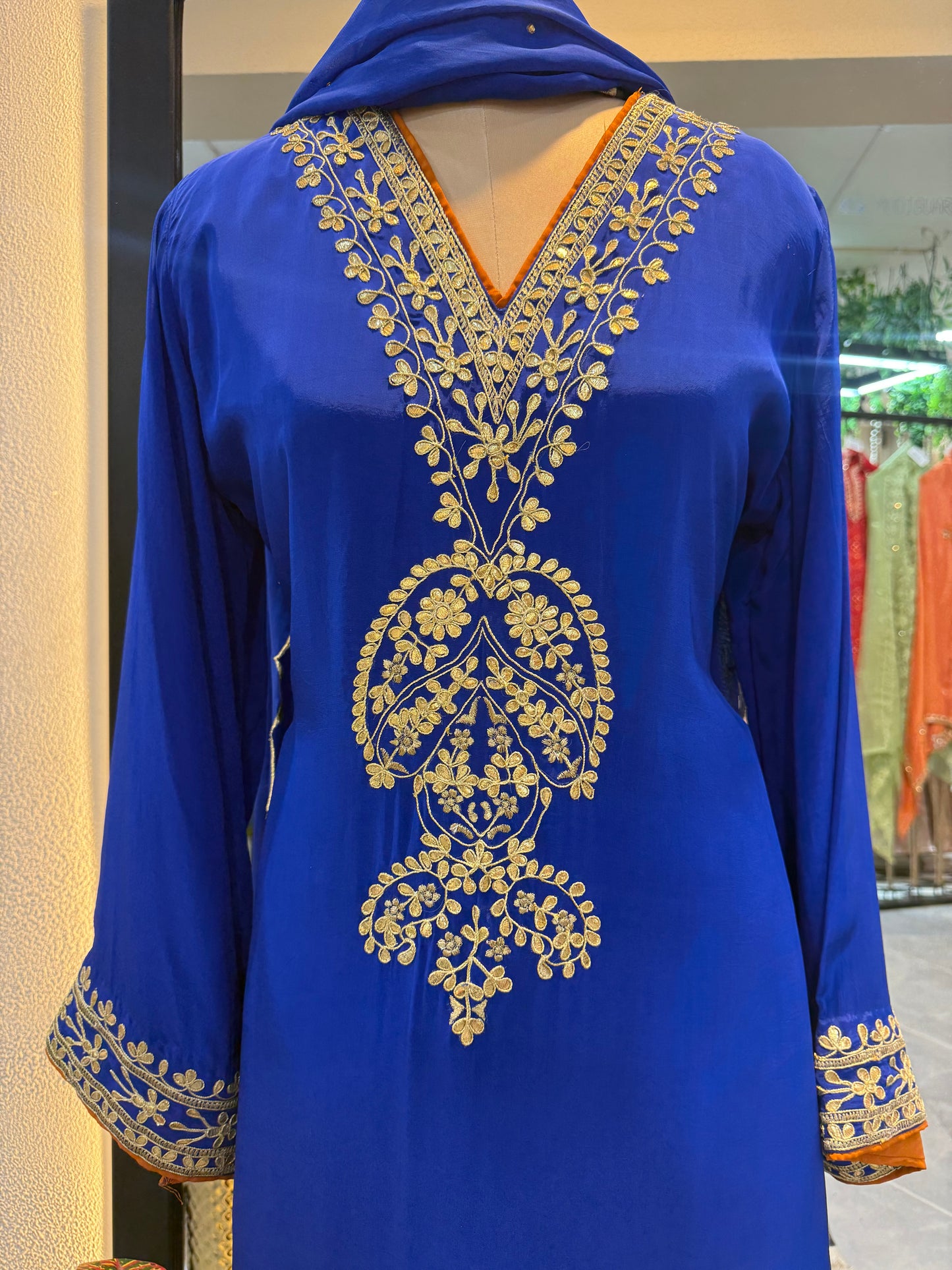 Viscose Crepe gota work plazo pheran set 3pcs