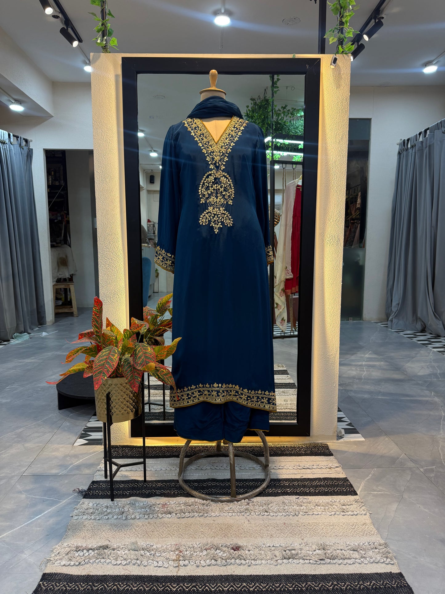 Viscose Crepe gota work plazo pheran set 3pcs