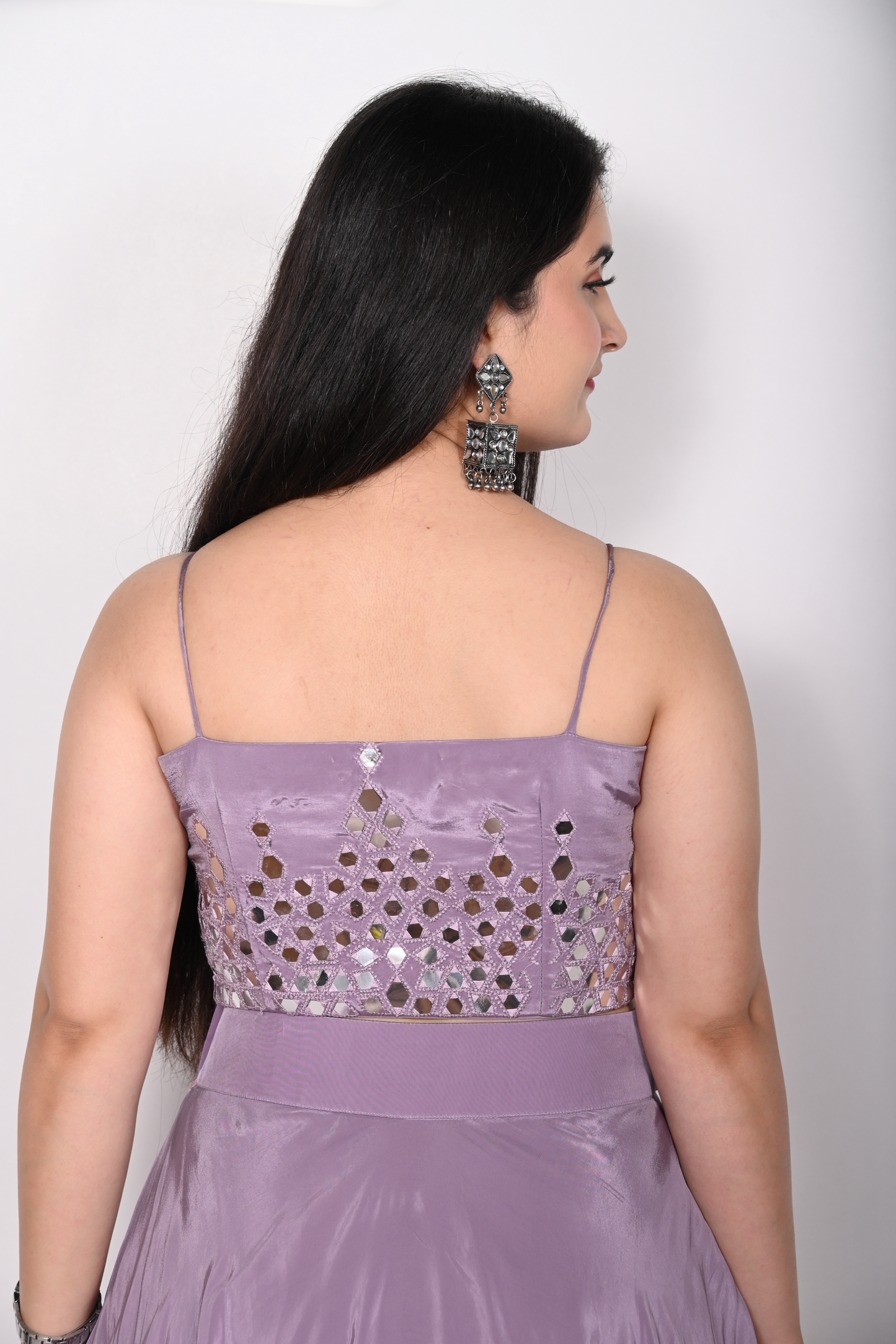 Metallic Lavender Lehnga Choli Dupatta