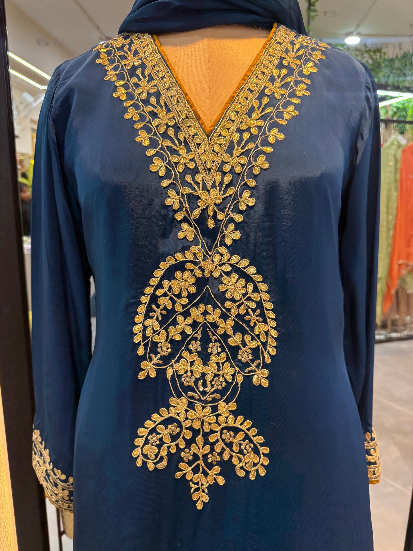 Viscose Crepe gota work plazo pheran set 3pcs